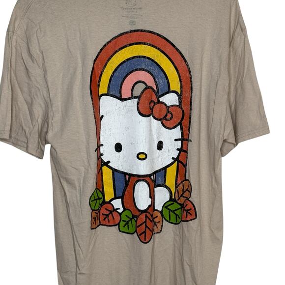 Hello Kitty By Sanrio Tan Rainbow Hello Kitty Graphic Short Sleeve T Shirt - Picture 3 of 6